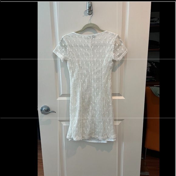 Rosegold Petite White Net Lace Overlay Dress - Picture 8 of 16